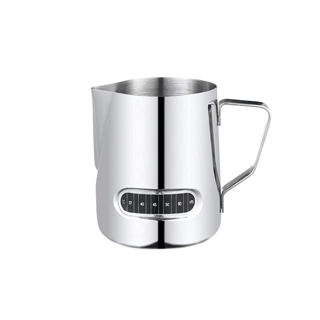 AYCDL Milk Frothing Pitcher Milk Frothing Pitcher with Temperature Scale Stainless Steel Coffee Jug Large Capacity 16.9oz Milk Frother Barista Tool Barista Tools