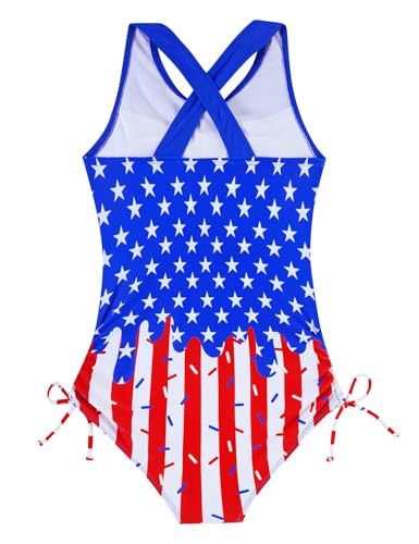 Image of BFUSTYLE Girls Swimsuit One Piece Bathing Suit 4-13 Years Sleeveless Beach Swimwear