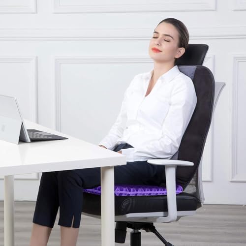 Image of Gel Cushion Orthopaedic Upgraded Seat Cushion Office Chair Breathable with Non-Slip Cover Gel Seat Cushion for Wheelchair Cushion Car Office Home