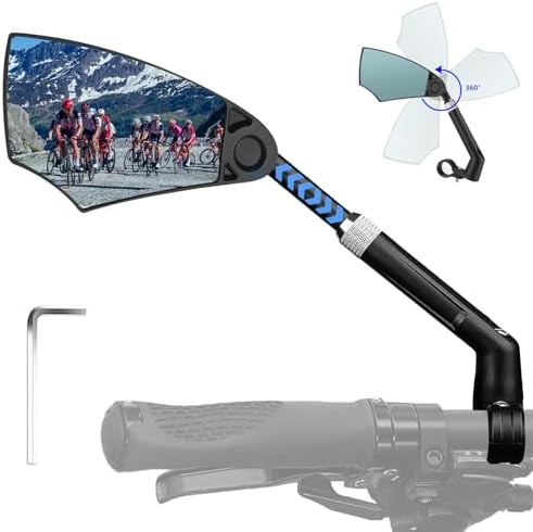 Manubrio Di Una Bicicletta Con L'icona Dello Specchietto Retrovisore Illustrazione Vettoriale