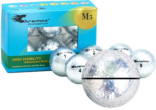 Chromax Metallic Silver AlignXL Personalized M5 Golf Balls - 6-Pack