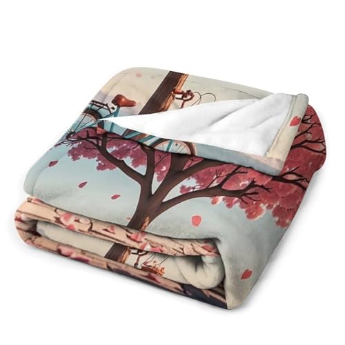 Couverture arbre romantique avec cœur en fleurs cadeau idéal