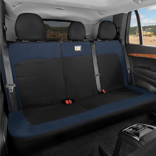 Image of CAT MeshFlex Blue Rear Seat Cover for Cars, SUVs & Mid-Size Pickup Trucks - Durable 60 /40 Split Rear Bench Seat Protector, Back Seat Cover, Interior Auto Accessory, Not for Full-Size Pickup Trucks
