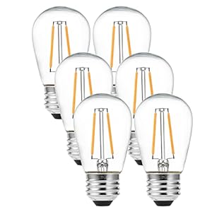 LEDGLE E27 ST45 Vintage Edison LED Lamp Superhelder 2W = 24W E27 Gloeidraadlamp Warmwit 2700K 360 ° Stralingshoek 6 Stuks