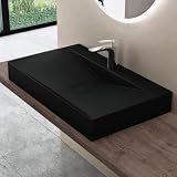doporro Lavabo da Appoggio o Sospeso Rettangolare 100 cm per Bagno