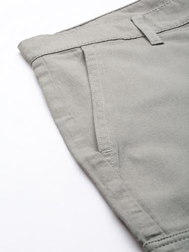 Image of The Indian Garage Co Men Slim Fit Solid Mid-Rise Cargos