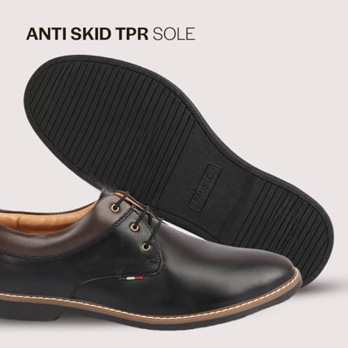 FAUSTO Men's Black Formal Oxford Shoes - Image 6