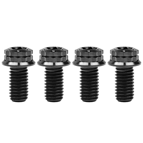 Image of Titanium Flange 12 Point Head M8 x15 20 25 30 35 40 45 50 55 60 65mm Screw Bolt Pack of 4 (M8x15mm, Black)