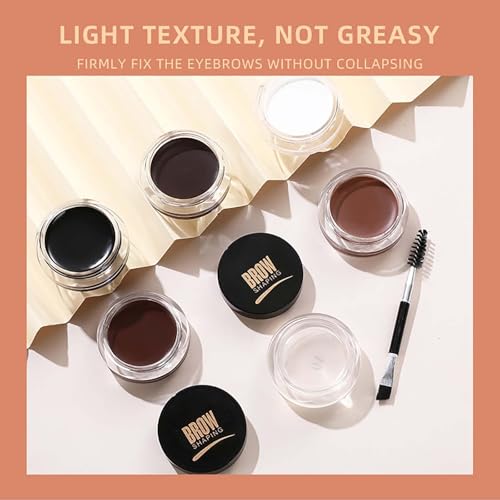 Waterproof Eyebrow Pomade Kit with Dual-Ended Brush - Smudgeproof & Long-Lasting 3D Brow Gel Soap (Dark Brown) | Quick-Dry Formula, Oil-Free & 12H Wear for Natural-Looking Defined Brows - Image 3