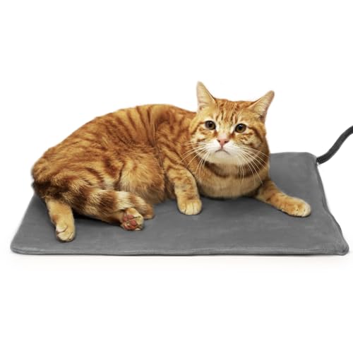 NICREW Pet Heating Pad for Dogs and Cats, Heated Cat Bed with Steel-Wrapped Cord and Soft Fleece Cover, 17.7 x 15.7 Inches, 30 Watts