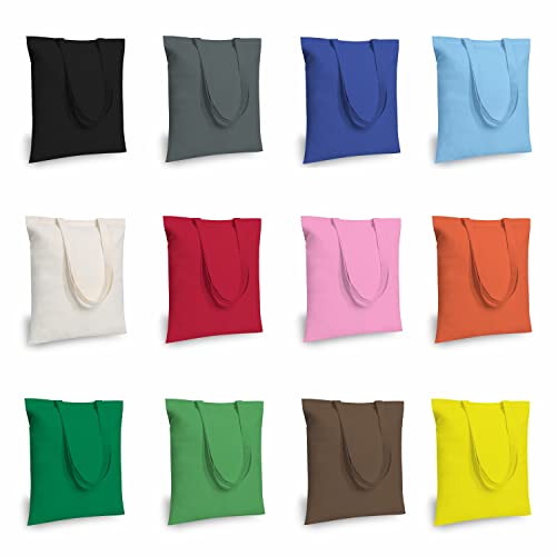 Image of TOPDesign 12-Pack Economical 16 inchx15 inch Cotton Tote Bag, Lightweight Medium Reusable Grocery Shopping Cloth Bags, Suitable for DIY, Advertising, Promotion, Gift, Activity