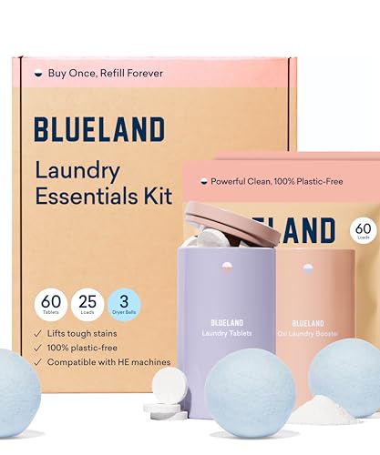 BLUELAND Laundry Essentials Kit, Fragrance Free & Clear - Plastic-Free