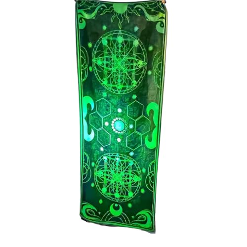 Glow-in-the-Dark Festival Pashmina Sacred Geomery Cosmic Pattern