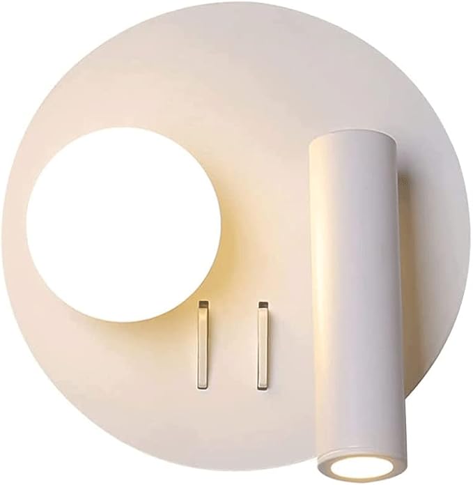 Elksdut LED-wandspot 6W bedrade wanddraaibare blaker met schakelaar, verstelbare wandspots Accentspotverlichting binnen, witte wanddraaibare lampen voor slaapkamer Leeslampjes bij het bed