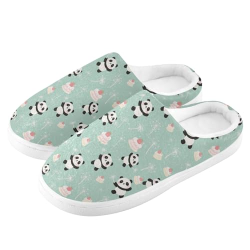 Cute Panda Dandelion Cake Green Mens Womens Slippers Cozy Memory Foam Slippers Slip On Warm House Shoes for Indoor Outdoor Size 16/17 23016154