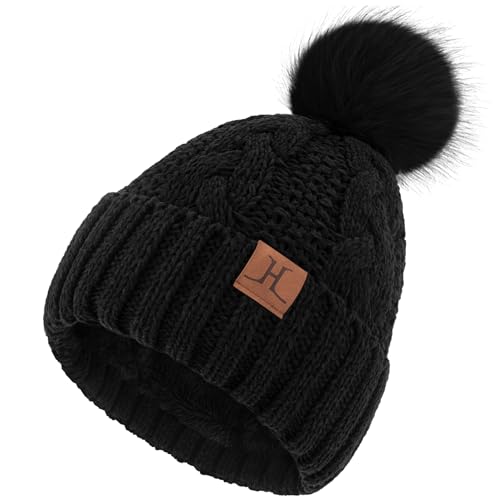ZASFOU Mütze Damen Winter Beanie mit Fleecefutter Warme Chenille...