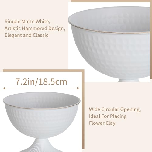 Vase urne en métal blanc Sziqiqi de 15,2 cm pour centre de table de mariage - 7
