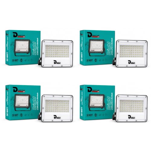 Image of Dreamlux LED Flood Light 100W, IP65 Waterproof Outdoor Light, Cool White 6500K, 130-140 lm /W, Aluminum Body, 6kV Surge Protection, BIS Certified Security Light (Pack of 4pc)
