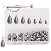 54stk sortiert Bell/Bass Casting Sinker Bleie Gewichte Angelausrüstung kit