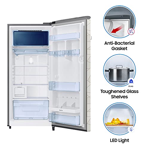 Image of Samsung 220 L 4 Star Inverter Direct cool Single Door Refrigerator Appliance(RR23A2J3XWX /HL, Digi-Touch Cool, Curd Maestro, Marble White)