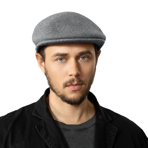 Gajaous Wollmischung Herren Newsboy Caps, Klassische Flat Cap Ivy...