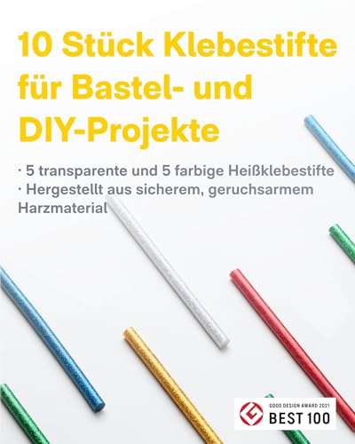 HOTO Heißklebepistole Akku, 30s Schnell Aufheizen Klebepistole, USB-C – Ansicht 8