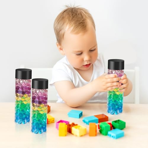 48 Pcs Clear Plastic Bottles 12 oz Empty Sensory Bottle with Caps Leakproof Drink Container Reusable Plastic Juice Bottles for Crafts Classroom Party Supplies (Black Lid)4