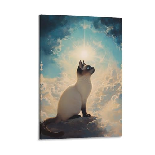 Toile chat Ragdoll Cat peinture murale decoration chambre salon 50x75cm