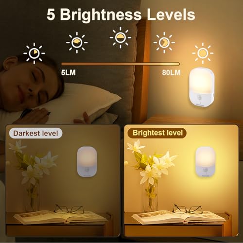 Hiwrolat 2 Pack Rechargeable Battery Night Light with Motion Sensor for Hallway Bedroom Bathroom Kitchen Living Room Stairs Stick On Anywhere Dimmable LED Nightlights - image 4