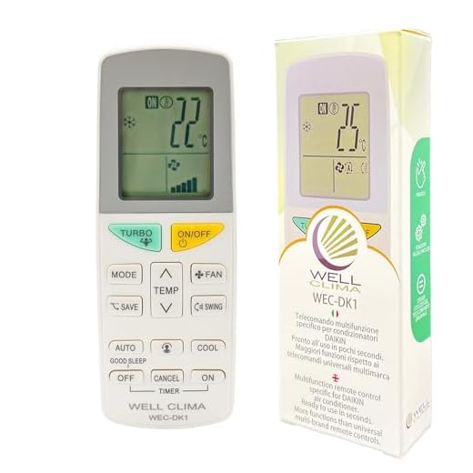 Wellclima Mando a Distancia Universal para Aire Acondicionado Daikin, Compatibilidad Garantizada, Similar al Original hasta 5 Velocidades de Ventilador, Instrucciones en 6 Idiomas, Asistencia Directa