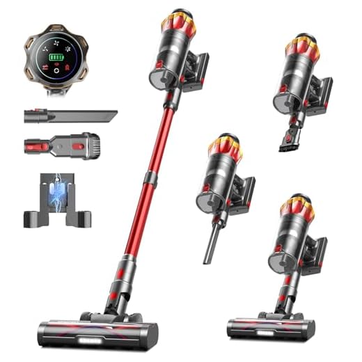 Cordless Vacuum Cleaner, 600W/50KPa/70Mins Vacuum Cleaners for Home, Self-Standing Stick Vacuum with Anti-Tangle Brush & OLED Touch Screen, Vacuum Cleaner for Hardwood Floors and Carpet,Pet Hair,Car