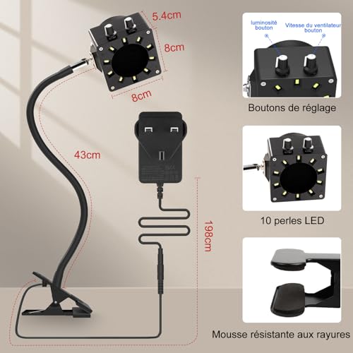 Miniatura 6 de Treedix Ventilador De Extracción De Vapor De Soldadura Con Luz Led Regulable Y Potencia De Succión, 15 Filtros De Carbón Activo Para Soldar, Soldar, Quemar Madera Y Soldadura Fuerte Negro