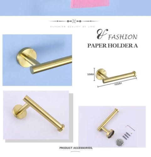 Barra para toallas y juego de accesorios de baño dorados para renovar tu aseo diario 4
