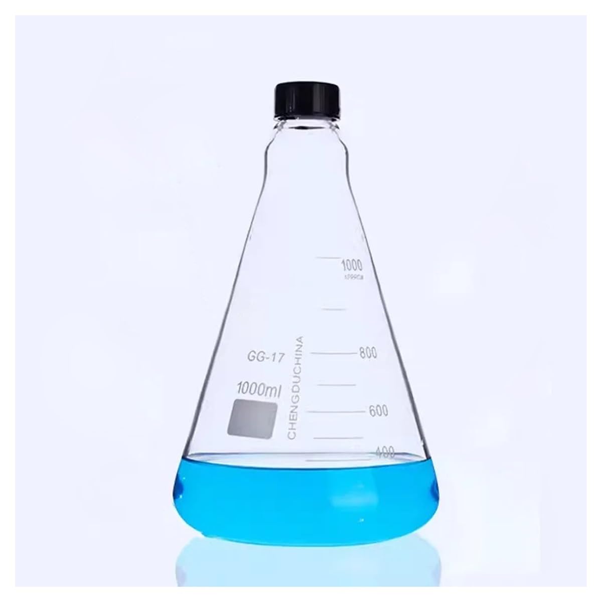 Equipos y suministros de laboratorio 2 matraces Erlenmeyer con boca de rosca, 50/100/250/500/1000 ml