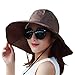 Women's Rain Hats Waterproof Rain Hat Wide Brim Bucket Hat Rain Cap Sun Hats (Brown)