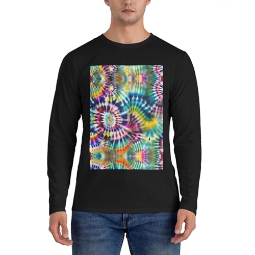 T-shirt manches longues homme imprimé tie dye idéal pour un look décontracté en terrasse