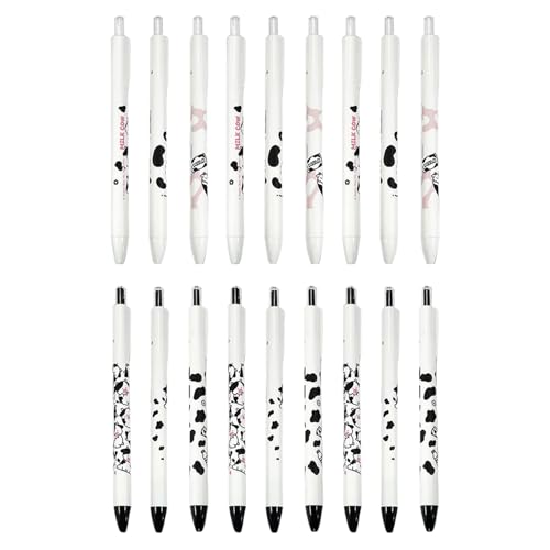 18 Bolígrafos De Vaca, Interesantes Bolígrafos De Gel Con Clic, Lindos Bolígrafos Con Patrón De Vaca, Bolígrafos De Tinta Negra, Papelería Para Estudiantes
