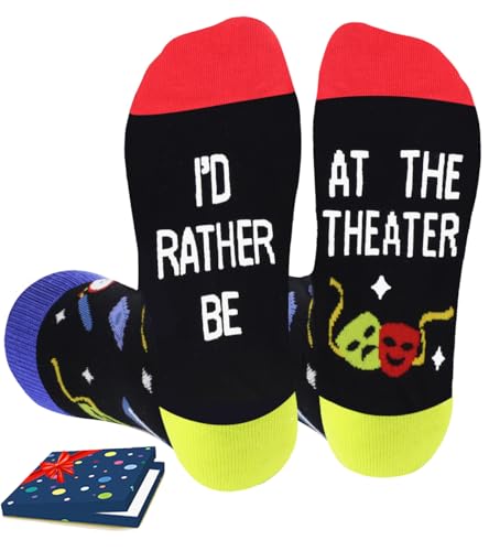 AURIXTAL Theater Gifts for Women Men, Broadway Theater Socks for Teen Boys Girls Actors Lovers