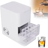 Máquina de hielo Whiskey Sphere para encimera, 72 esferas por día, tanque de 1.2 l, autolimpiante, para bares domésticos. Diseño compacto que adapta perfectamente debajo de la encimera. Fácil de usar