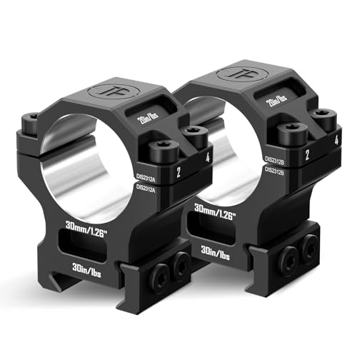 DISCOVERYOPT 7075 Aluminum Scope Rings, 30mm Rifle Scope Mount Rings for Picatinny, Precision Lapped Picatinny Scope Rings, Medium Profile 30mm Diameter Scope Mount for Picatinny Rail - DISCOVERYOPT