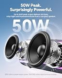 Bluetooth Speaker, IPX7 Waterproof, 50W Peak/25W RMS, Matte Black