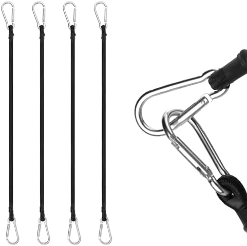 Gulisot Bungee Cords With Carabiners – 60 Inch Heavy-Duty Straps, 4 Pack Black
