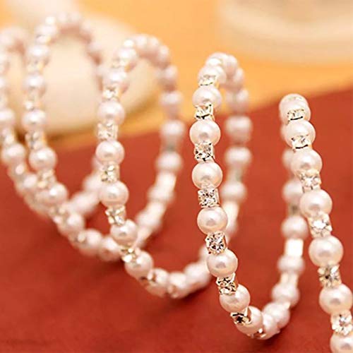 Simulated Pearl Multi-Layer Charm Bracelet