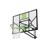 EXIT Toys Galaxy Wall-Mounted Basketball Backboard - Includes Basketball Hoop, Net and Mounting Materials - Basket Adjustable to 5 Heights - For Kids and Adults - Very Solid Frame - Green/Black