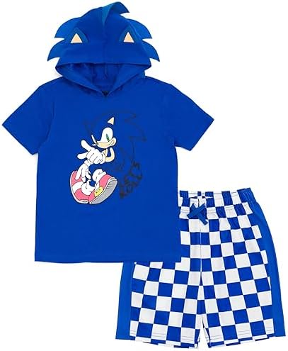 SEGA Sonic the Hedgehog Cosplay T-Shirt and Mesh Shorts Outfit Set Little Kid to Big Kid