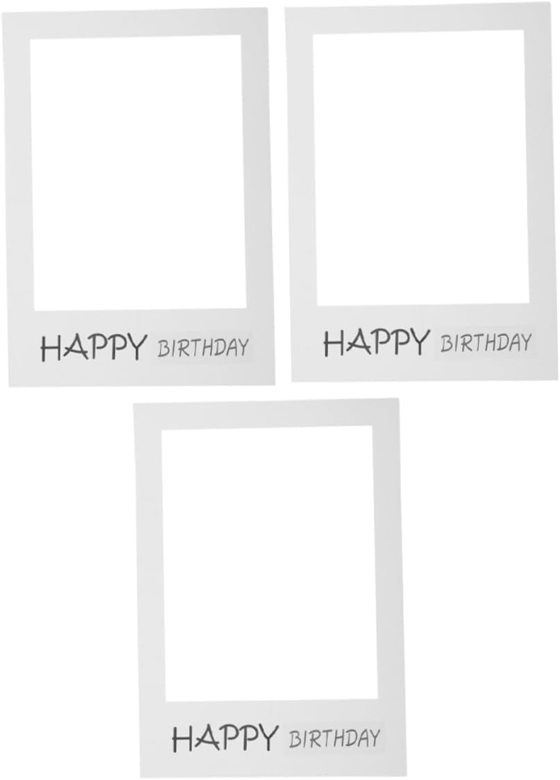3Pcs Birthday Photo Booth Frames Lightweight Paper Props for Effortless Party Decorations Durable Vibrant Happy Birthday Photo Frames for Indoor Outdoor Celebrations