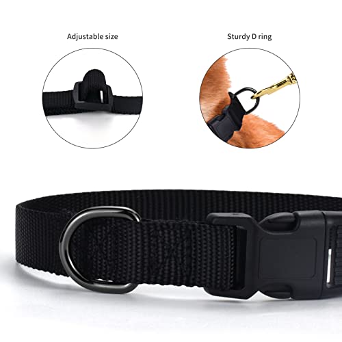 AUDWUD Thick Nylon Collar,Classic Adjustable Dog Collar in Multiple Colors,Suitable for Small,Medium and Large Dogs,4 Sizes - Image 3