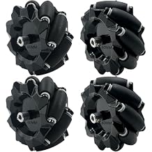 Mecanum Wheel for Robot Car Chassis, 60mm Omni-Directional Wheel Smart Robot Car DIY Mecanum Robotics Components, 4Pcs Omni Wheels with 4Pcs Metal 4mm Coupling Motor Connector for AGV Smart Robot