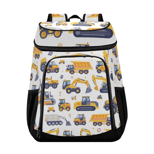 Construction Truck Car Cooler Backpack Cooler Insulated Leak Proof Lunch Backpack 36 Cans Waterproof Soft for Men Women Picnic Hiking Camping Beach