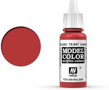 Vallejo Acrylic Paint, Vermillion, Red, VJ70947, 0.57 Fl Oz (Pack of 1)